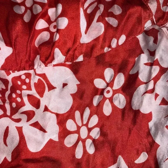 Y2k silk Hawaiian cropped blouse - Picture 2 of 3
